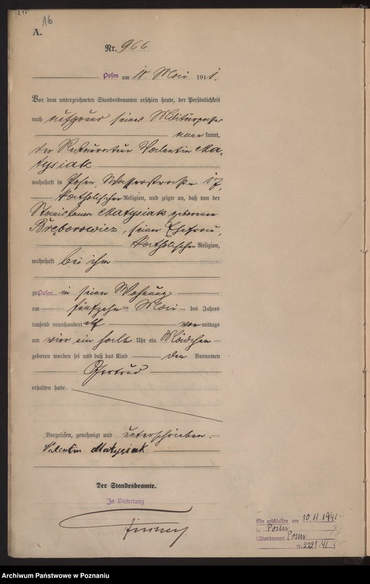 Obraz 17 z jednostki "Księga miejscowa urodzeń tom III [Rejestr główny urodzeń]"