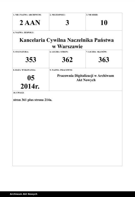 image.from.unit.number "Ułaskawienia z Małopolski - nieuwzględnione, dotyczące: zabójstw, kradzieży m. in w czasie inwazji rosyjskiej w 1914 r., dezercji, lichwy wojennej oraz handlu walutą, a także wykroczeń i rabunku na jesieni 1918 r. podczas rozruchów antyżydowskich (pow. Rzeszów)"
