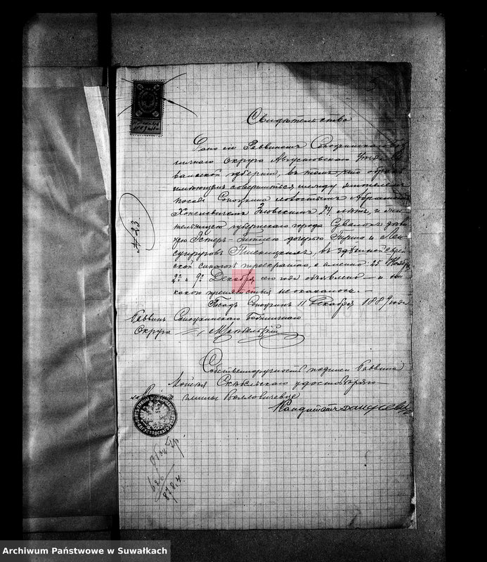 image.from.unit.number "Dokumenty prinadležaščie aktam bračnym zaklučennym v 1890 godu Suval