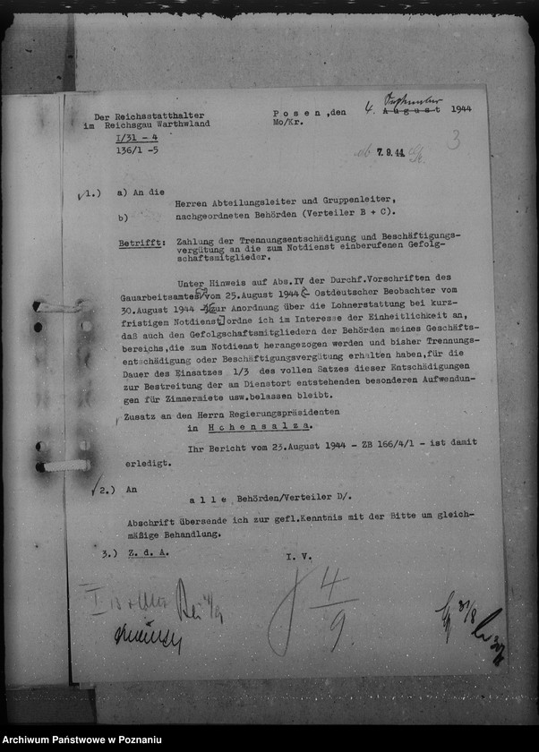 Obraz 7 z jednostki "Trennungsentschädigung und Beschäftigunggsvergütung"