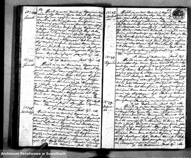 image.from.unit.number "Duplikat Aktów Urodzonych, Zaślubionych i Zeszłych Kościoła Parafialnego Kopciowskiego 1834 Roku"