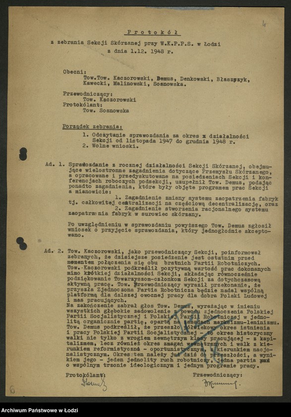 Obraz 5 z jednostki "Sekcja Skórzana WK-protokoły posiedzeń, sprawozdania"