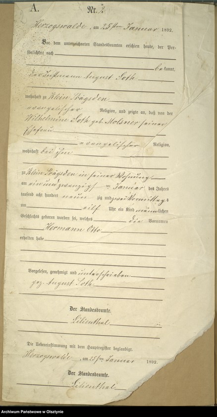 image.from.unit.number "Geburts-Neben-Register Nr 1,11 i 17 /Fragmenty księgi/"