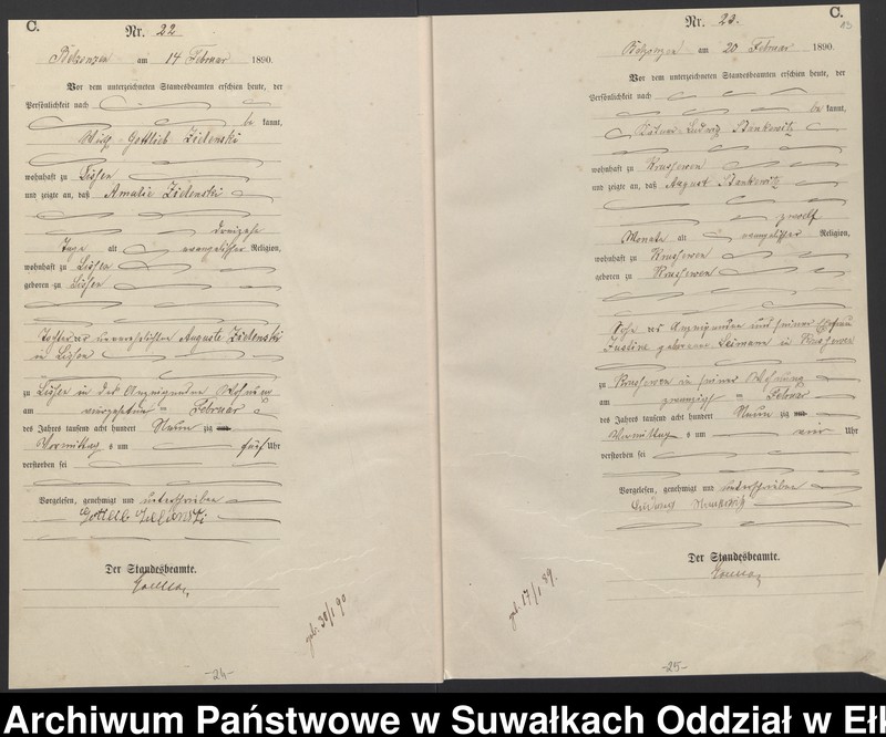 image.from.unit.number "Sterbe-Haupt-Register des Königlichen Preussischen Standes-Amtes Belzonzen Kreis Johannisburg"