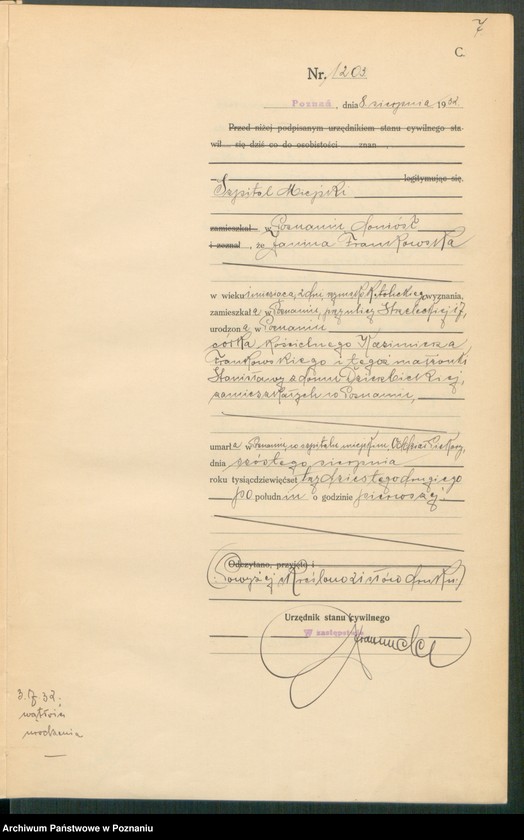 Obraz 9 z jednostki "Księga miejscowa zgonów tom III [Rejestr główny zgonów]"