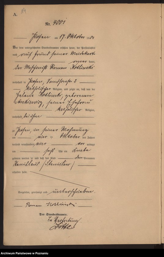 Obraz 15 z jednostki "Księga miejscowa urodzeń tom VIII"