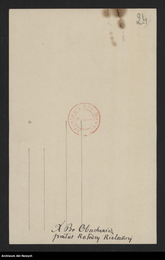 image.from.unit.number "Obuchowicz Br. (ks., prałat Katedry Kieleckiej, prezes Stowarzyszenia Katolickich Służących św. Zyty); Załączniki: a) Książka Członka i Statut Stowarzyszenia (druk); b) 1 fotografia; L.7"