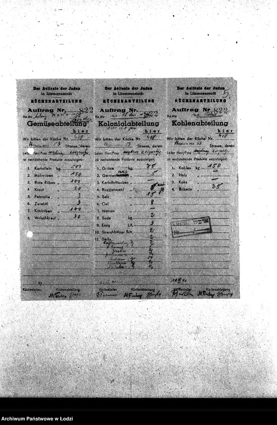 Obraz 8 z jednostki "[Kuchnia nr 408, ul. Brzezińska 53. Kuchnia nr 19, ul. Brzezińska 57a. Kuchnia nr 367, ul. Brzezińska 77. Działalność kuchni, personel, konsumenci, raporty, kontrole]"
