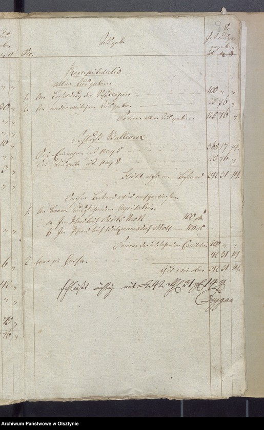 image.from.unit.number "Schul-Cassen Rechnung des Kirchspiels Widminnen"