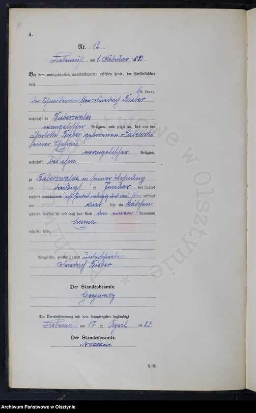 image.from.unit.number "Geburts-Neben-Register Nr 1 - 167"