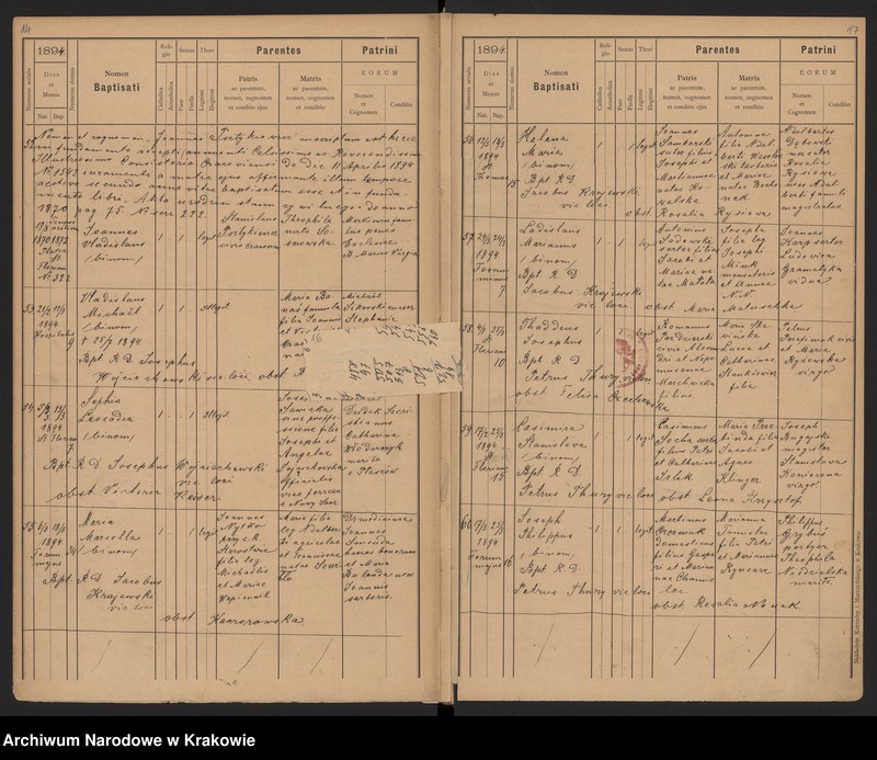 Obraz 12 z jednostki "Wtoropisy Ksiąg urodzonych par. N. P. Marii z lat 1890-1894"