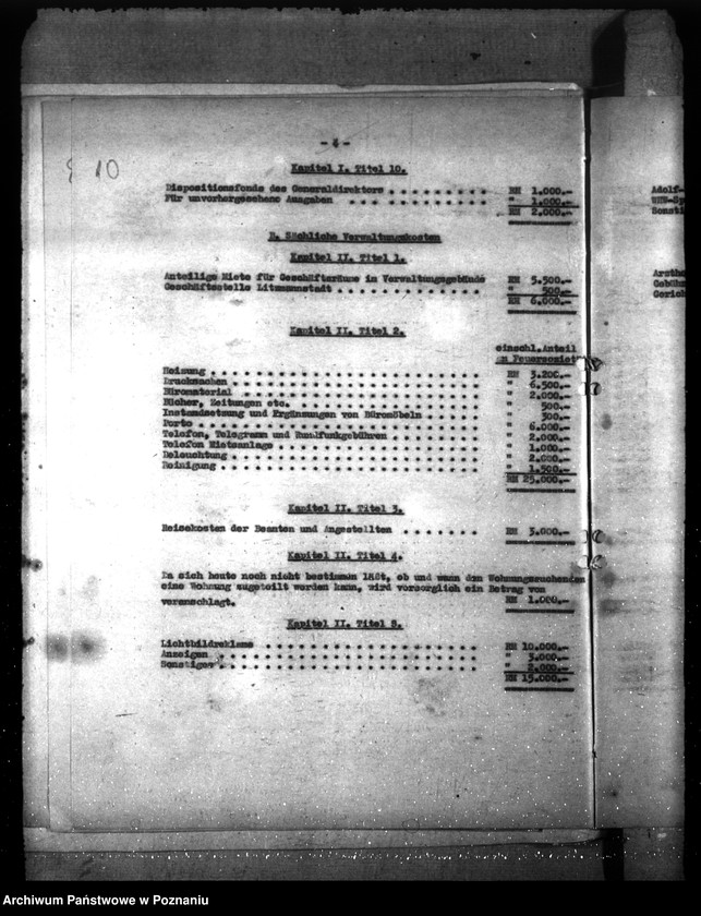 Obraz 15 z jednostki "Haushaltspläne der Posenschen Feuer- und Lebensversicherung"