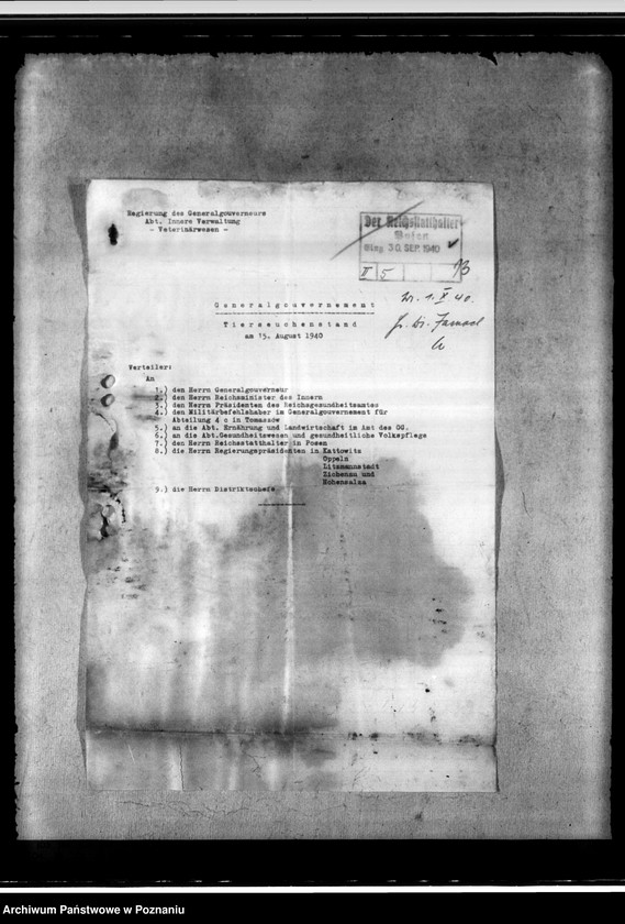 Obraz 17 z jednostki "Tierseuchenstand im Generalgouvernement"