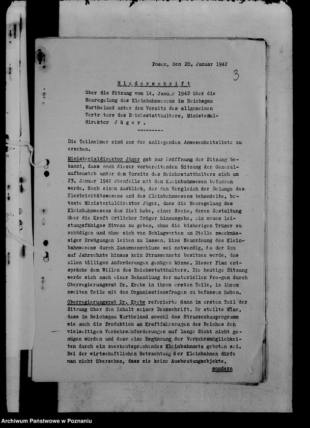 Obraz 7 z jednostki "Protokół konferencji oraz korespondencja władz w sprawach kolei powiatowych"