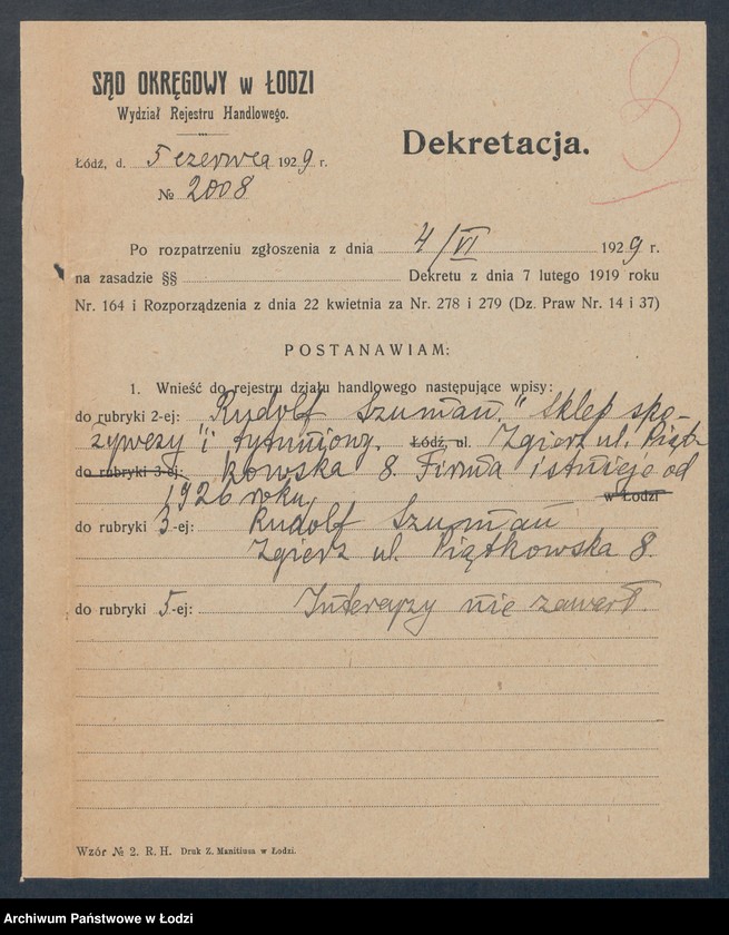 Obraz 5 z jednostki "Rudolf Szuman- sklep spożywczy i tytoniowy"