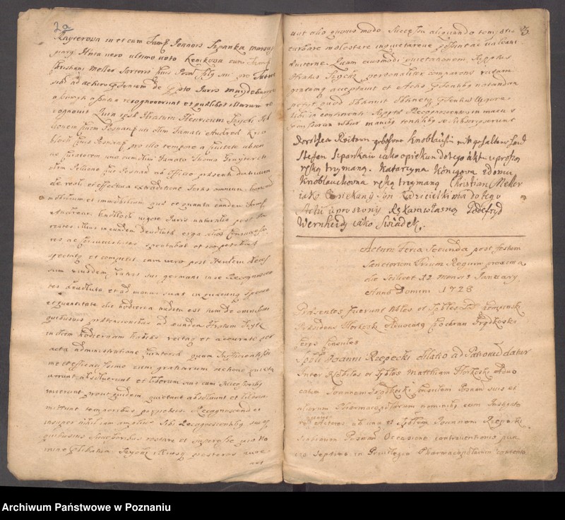 Obraz 6 z jednostki "Protocollon nobilis officii consularis civitatis SR.Mtis Posnaniae incipit ab anno 1728 sub felici regimine nobilis et spectabilis domini Michaelis Czempiński proconsulis praesidentis eiusdem civitatis ..."