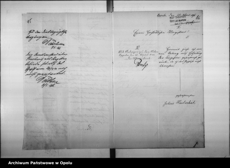 Obraz 17 z jednostki "Acta des Magistrats zu Oppeln betreffend Ausschank von "Wein, Bier und feinen Liqueren" im Riesenfeldschen Hause durch [...] Hentschel Vol: I"