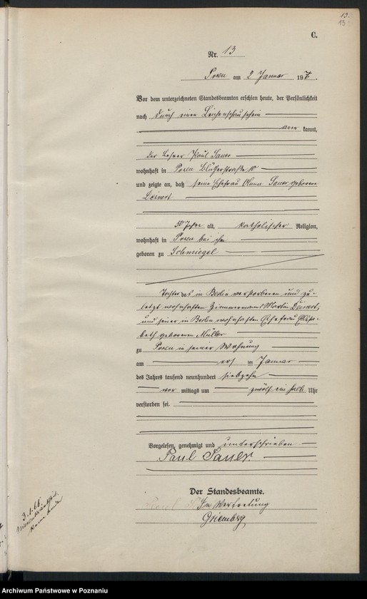 Obraz 15 z jednostki "Księga miejscowa zgonów tom I [Rejestr główny zgonów]"