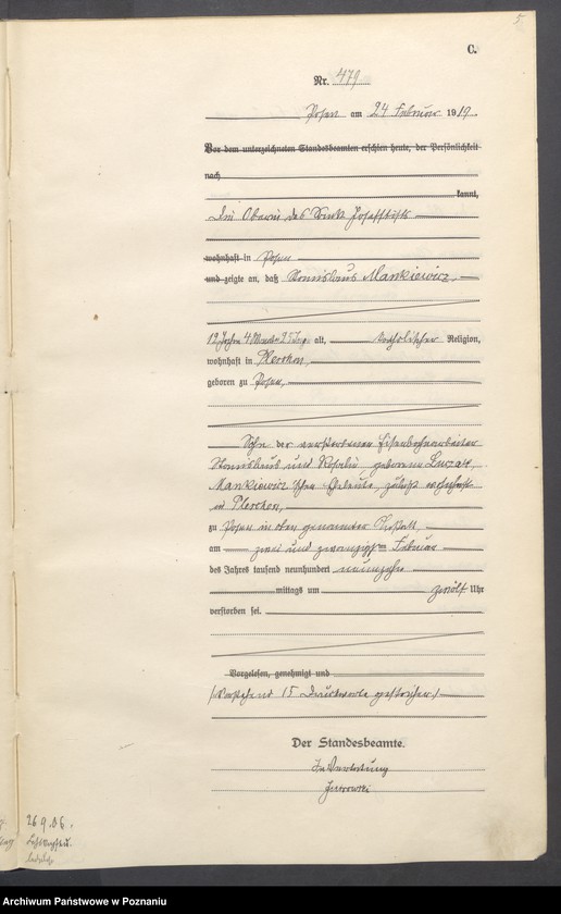 Obraz 7 z jednostki "Księga miejscowa zgonów tom II [Rejestr główny zgonów]"