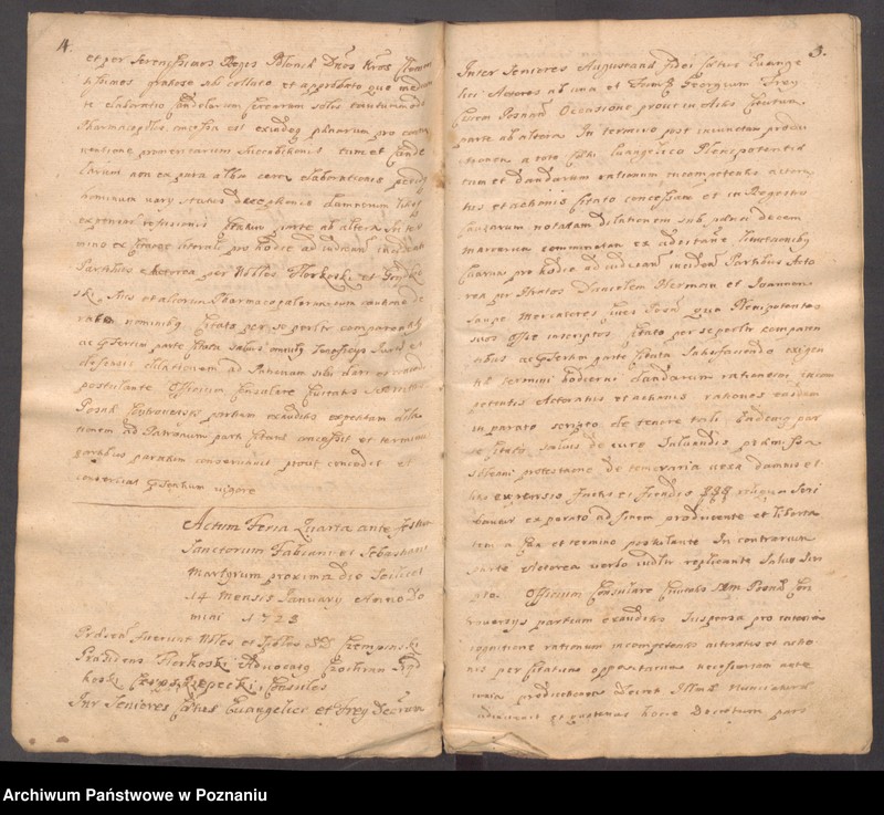 Obraz 7 z jednostki "Protocollon nobilis officii consularis civitatis SR.Mtis Posnaniae incipit ab anno 1728 sub felici regimine nobilis et spectabilis domini Michaelis Czempiński proconsulis praesidentis eiusdem civitatis ..."