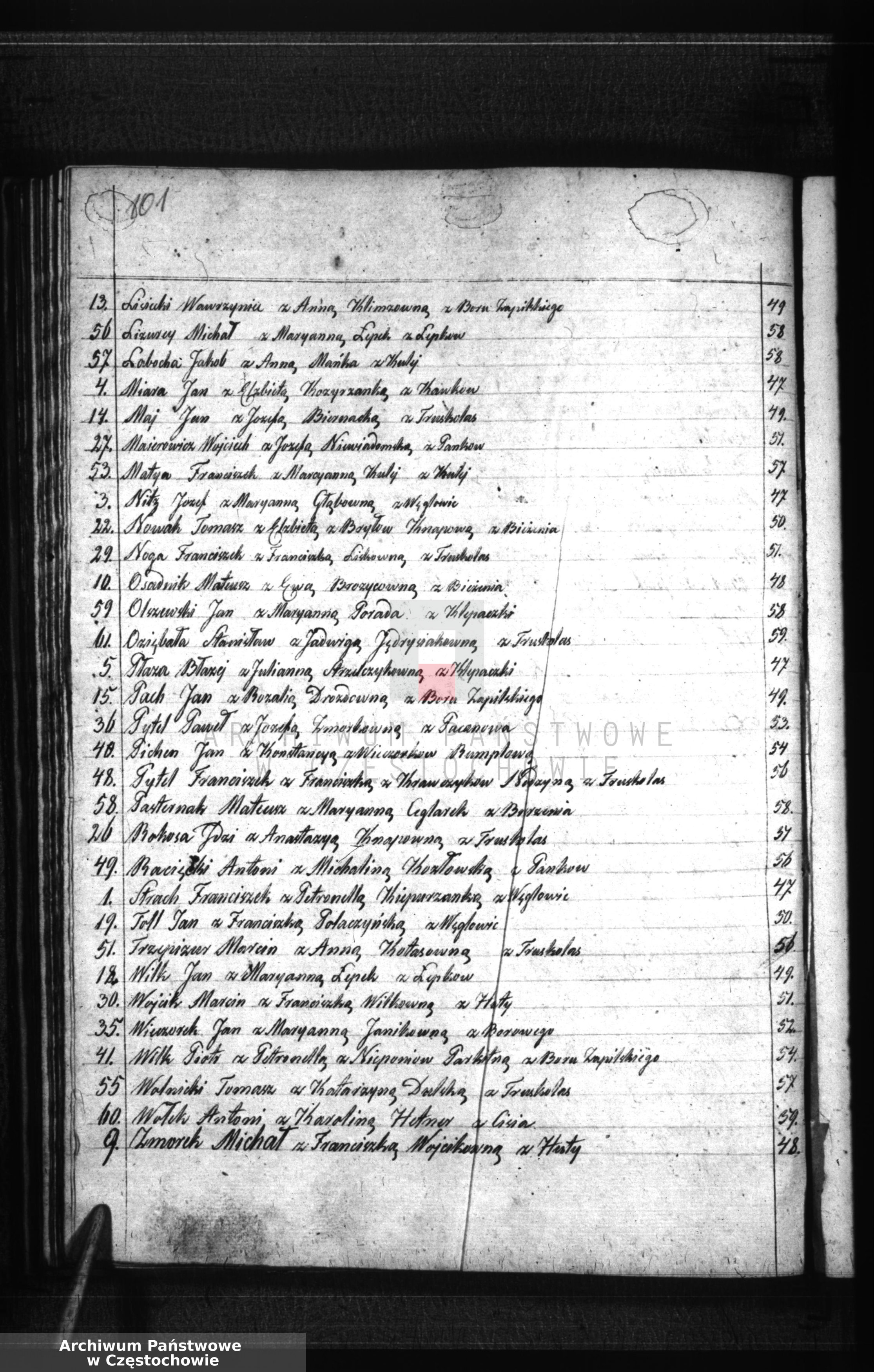 Skan z jednostki: Duplikaty [akt] urodzonych, zaślubionych i zmarłych Parafii Truskolasy z roku 1861