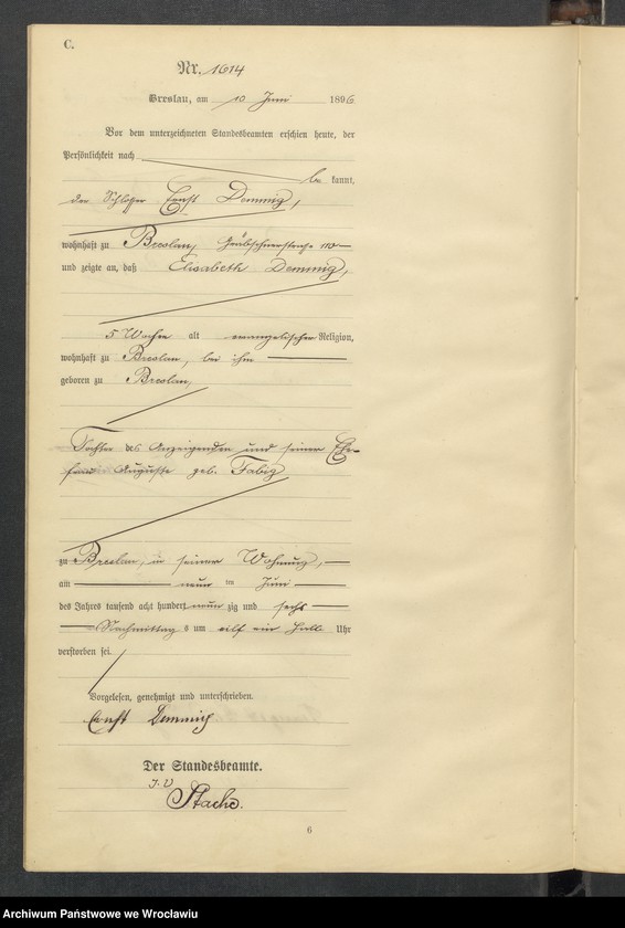 image.from.unit.number "Sterbe-Haupt-Register Breslau II 1896 Band 5"