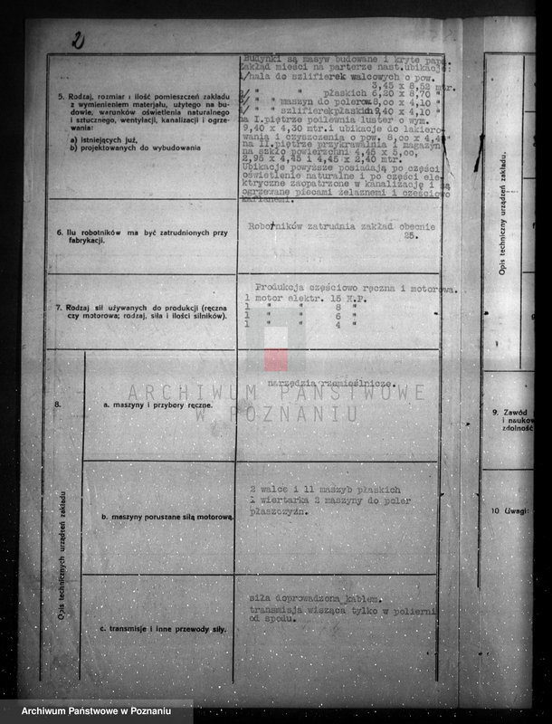 Obraz 6 z jednostki "/Zgłoszenie o ulepszeniu zakładu przemysłowego wytwórni luster i szyb szlifowanych/ w Poznaniu przy ul. Półwiejskiej 10/"
