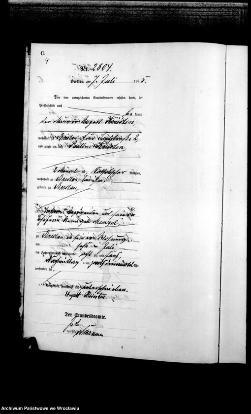 image.from.unit.number "Sterbe-Haupt-Register Breslau I 1885 Band 8"