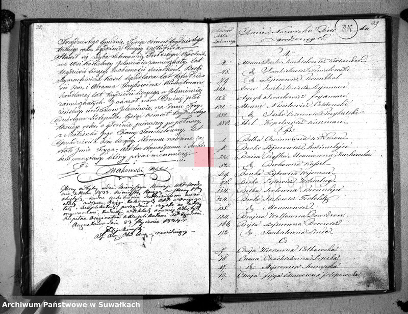 image.from.unit.number "Duplikat Akta Urzędnika Stanu Cwilnego Wyznania Moyżeszowego Okręgu Suwalskiego i Jeleniewskiego Urodzonych z roku 1833"
