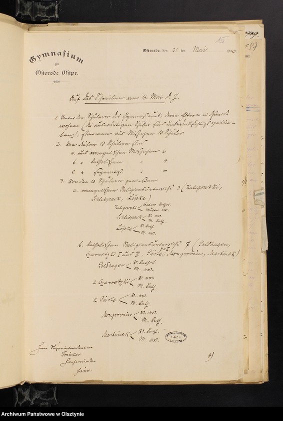 image.from.unit.number "Mischehen-Listen aus der Diözese /auch Anweisungen, Berichten und  andere Schreiben/"