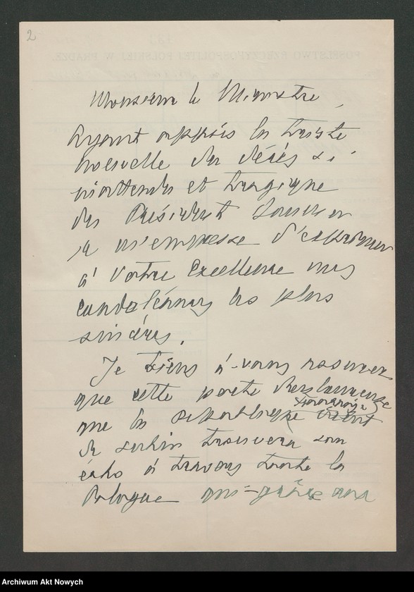 image.from.unit "Kondolencje z powodu zgonu prezydenta Francji Paula Doumera (pismo Po­selstwa RP w Pradze)"