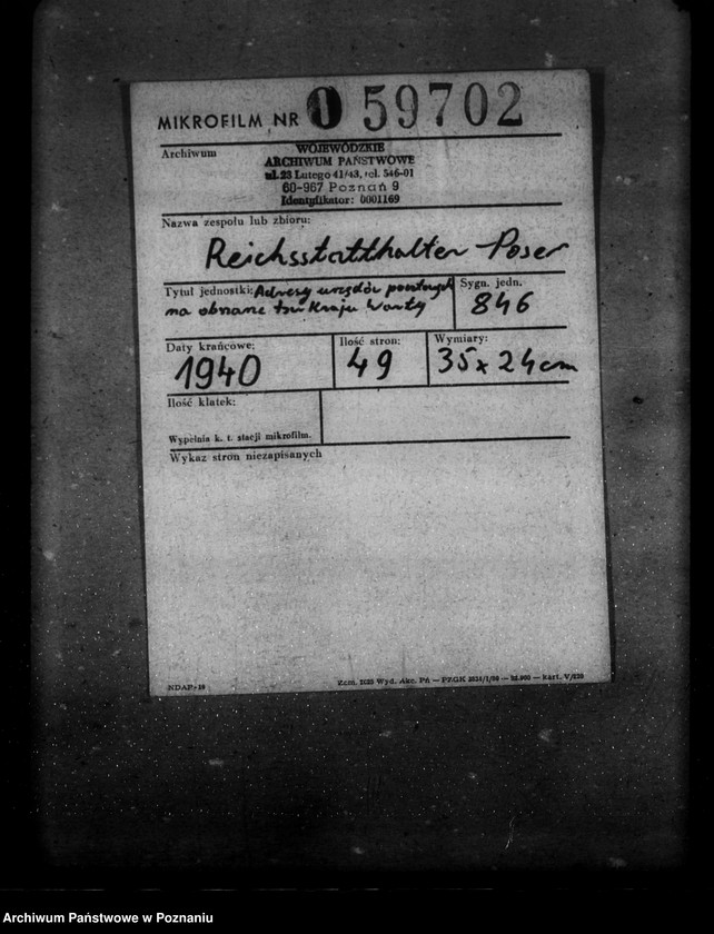 Obraz 2 z jednostki "Adresy urzędów pocztowych na obszarze tak zwanego Kraju warty"