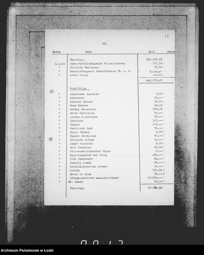 Obraz 15 z jednostki "Auszüge Aufstellungen für das Sonder-Konto"