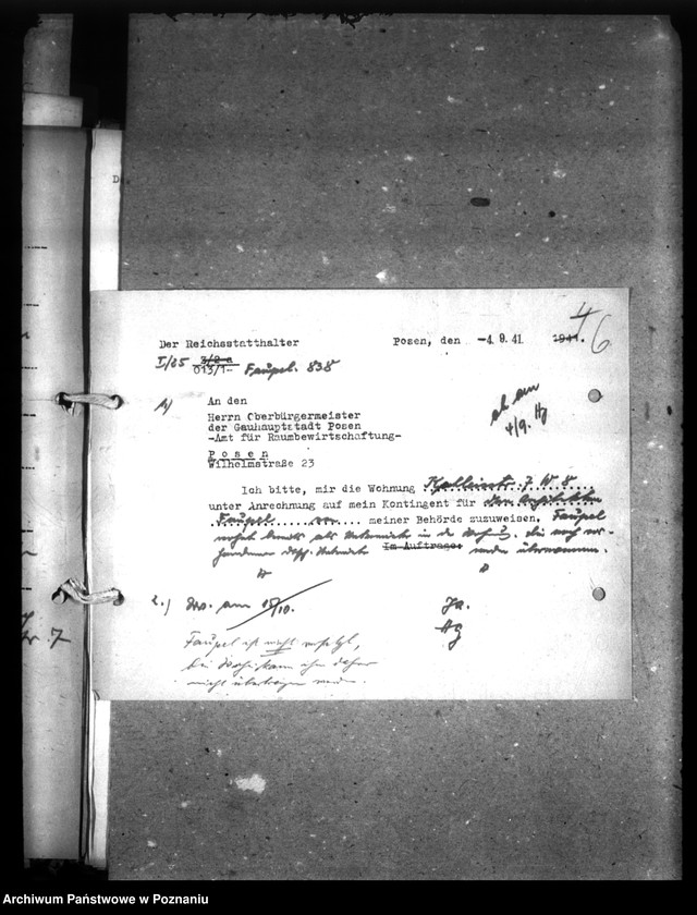 Obraz 10 z jednostki "Wohnungszuweisungen für Deutsche. Verdrängung der Polen."