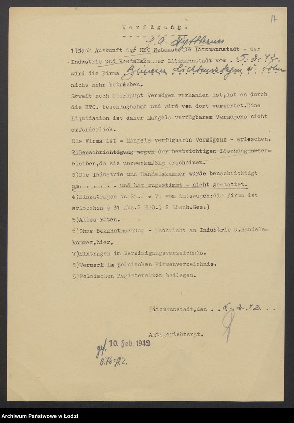 Obraz 19 z jednostki "Binem Lichtensztajn i Syn – sprzedaż materiałów piśmiennych i galanterii"