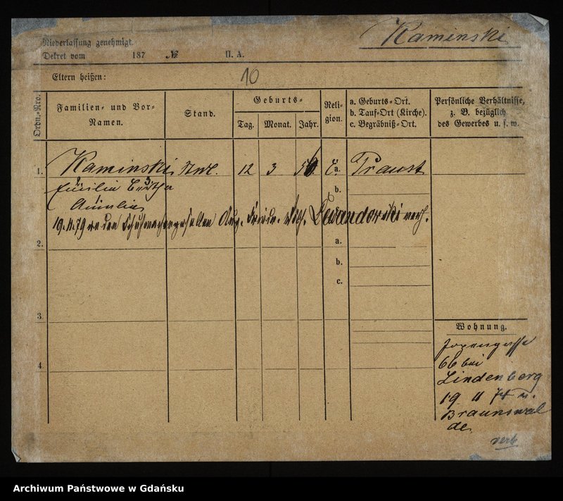 image.from.unit.number "Karty meldunkowe: Kaminski Adolf - Kaminski Hugo"