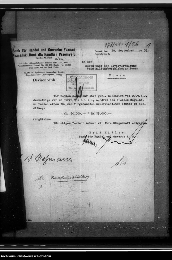 Obraz 5 z jednostki "Finanzsachen des Kreises Mogilno. Ehemaliger Johanniter Krankenhaus in Pakosch. Leistungen der Kreise an die Partei"