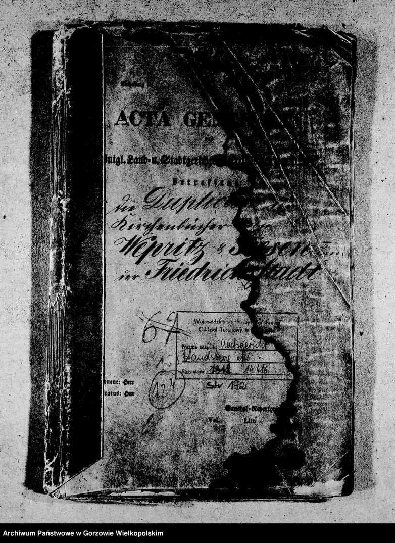 image.from.unit.number "Duplikate der Kirchenbücher von Wepritz und Friedrichstadt (Wieprzyce i przedmieście Gorzowa Wielkopolskiego), Giesen (Jeże)"