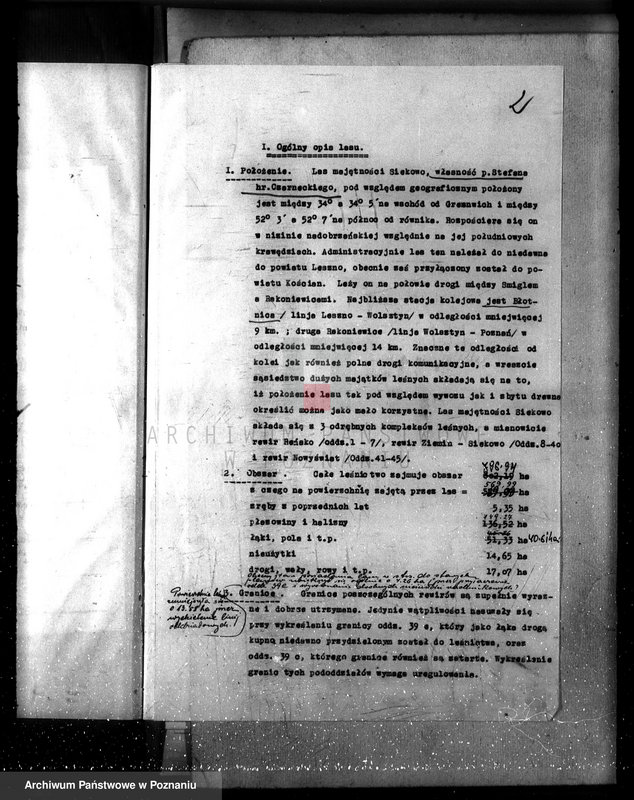 Obraz 6 z jednostki "Las majętność /Siekówko/ powiat kościański plan urządzenia 1933-1943"