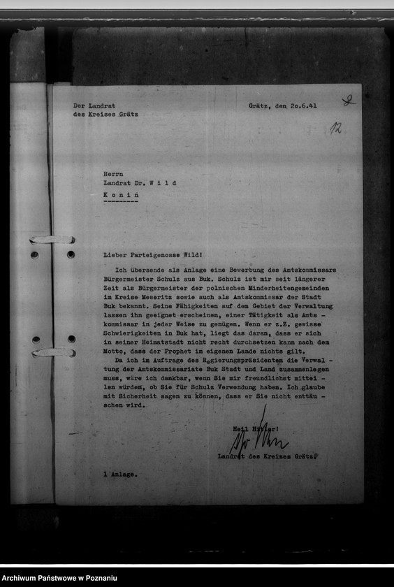 image.from.unit.number "Personalakten des Amtskommissars Richard Schulz, in Grossdorf"