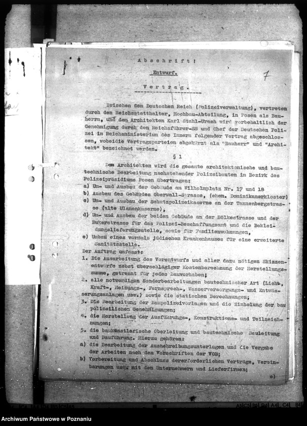 Obraz 12 z jednostki "Architekten - Vertrag - Polizeiverwaltung Posen"