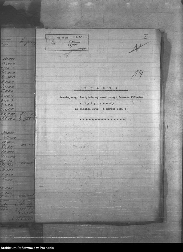 Obraz 18 z jednostki "Budżet - Państw. Naukowego Instytutu Rolniczego w Bydgoszczy rok 1921 - 1922"