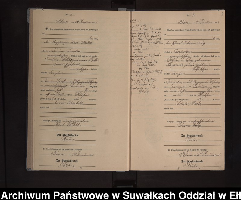 image.from.unit.number "Geburts-Neben-Register des Königlichen Preussischen Standes-Amtes Orlen Kreis Lötzen"