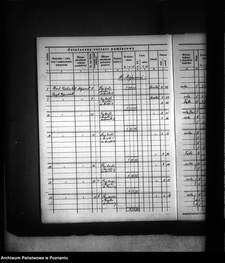 Obraz 17 z jednostki "Ostateczny i tymczasowy rejestr pomiarowy majątku Aniołka powiat kępiński"