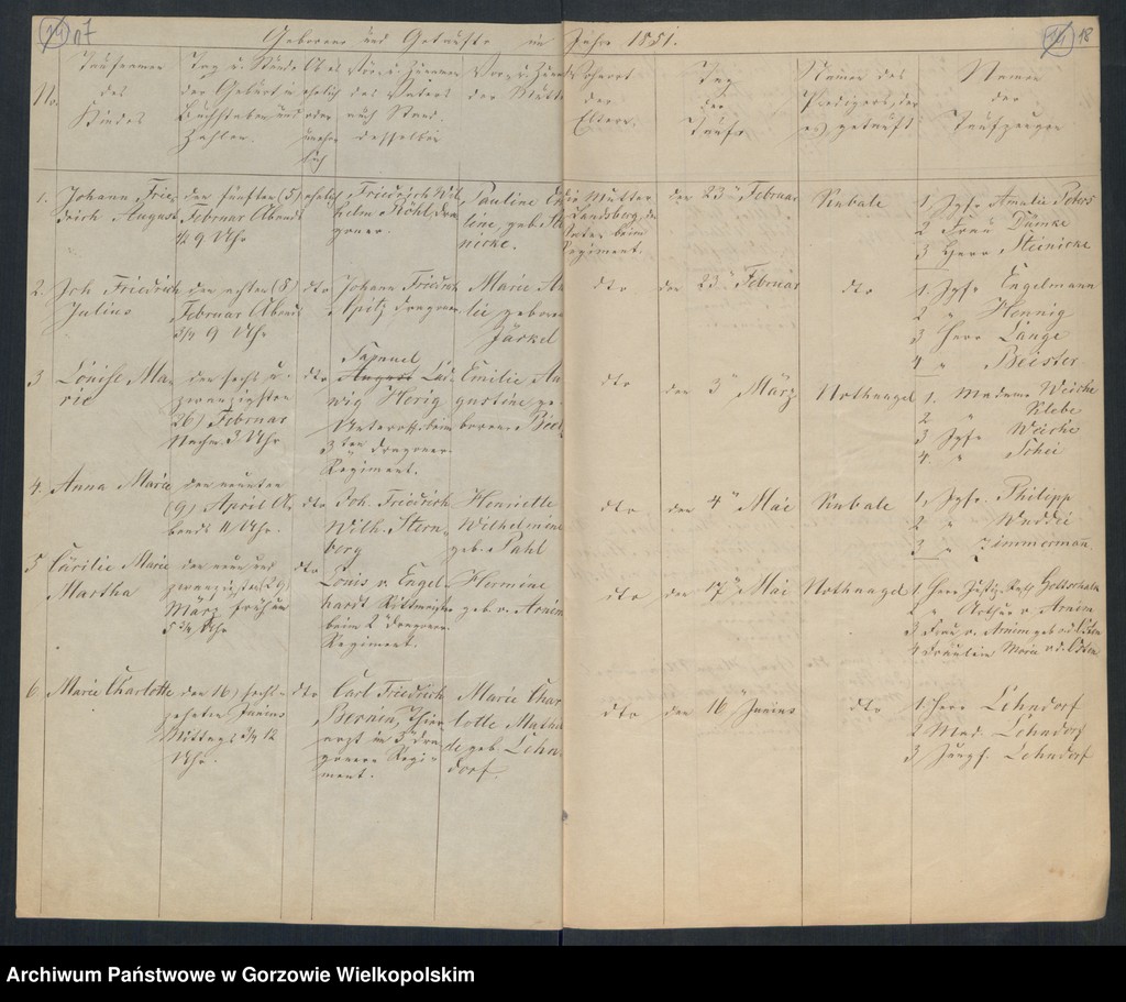 image.from.unit.number "Duplikate der Kirchenbücher Evangelisch-Reformierte Gemeinde, Zweiter Dragoner Regiment, Achtes Landwehr Regiment zu Landsberg an der Warthe"