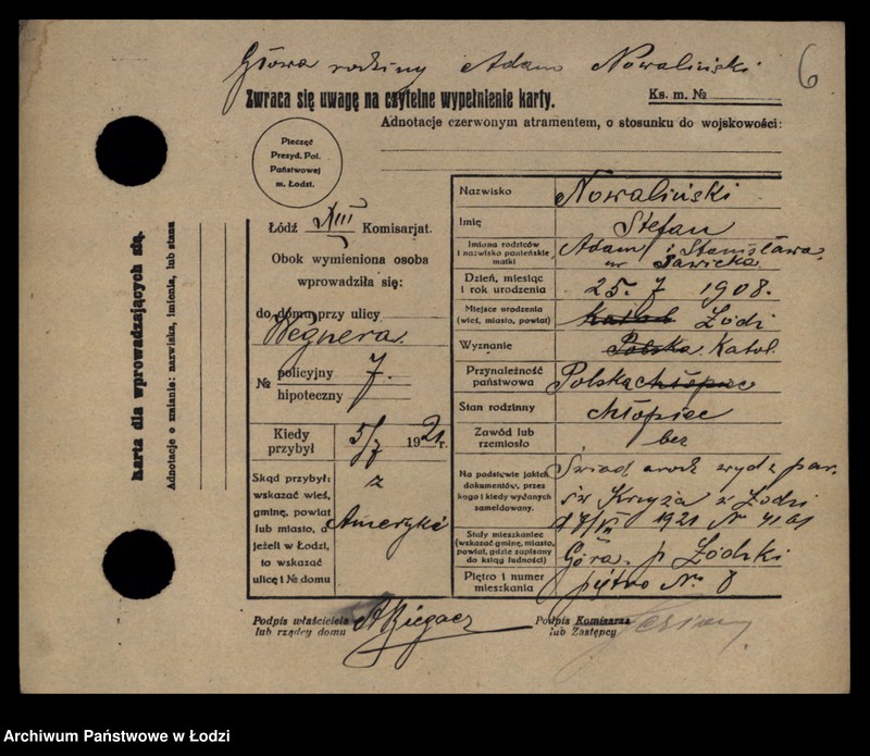 Obraz 8 z jednostki "[Spis ludności Łodzi] Nowaliński-Nowicki"