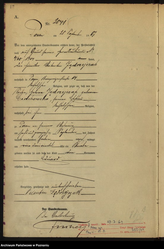 Obraz 14 z jednostki "Księga miejscowa urodzeń tom V [Rejestr główny urodzeń]"