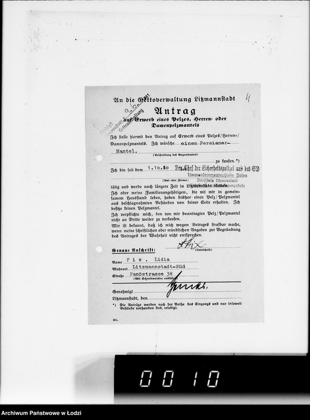 Obraz 8 z jednostki "Erledigte Rechnungen u.Pelzanträge Div.Sachen"