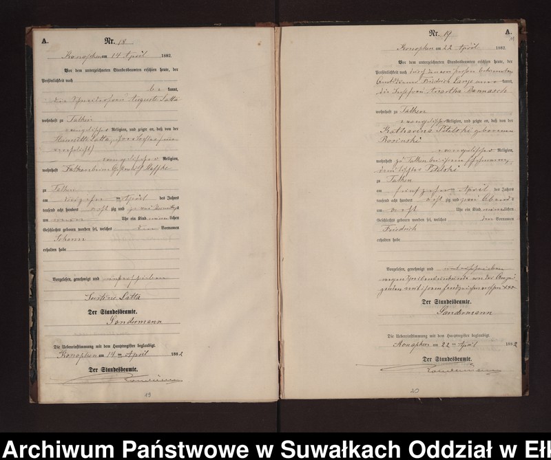 image.from.unit.number "Geburts-Neben-Register des Preussischen Standes-Amtes Gr. Konopken Kreis Loetzen"