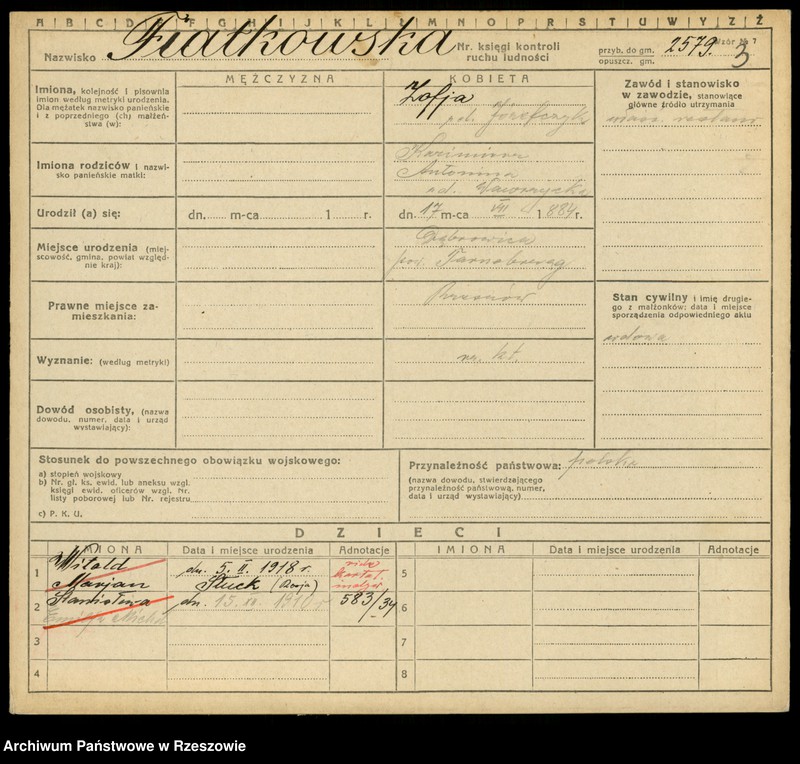 image.from.unit.number "Kartoteki kontroli ruchu ludności Litera: F"